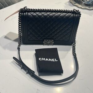 Like New 2023 Chanel Large Black Boy Bag 100% Authentic